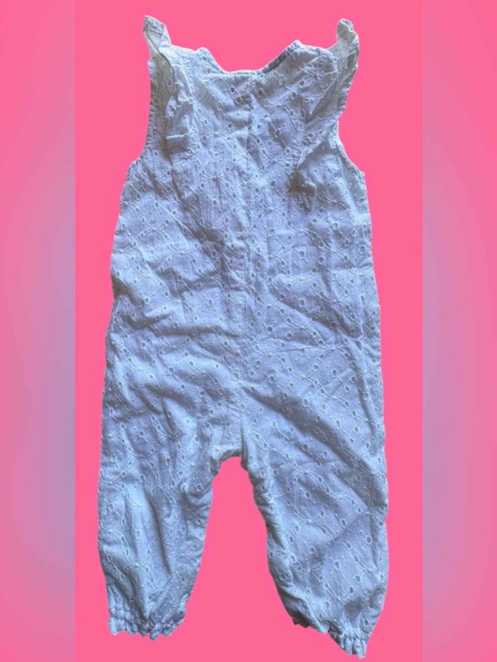 7 For All Mankind White Eyelet Baby One-Piece Romper